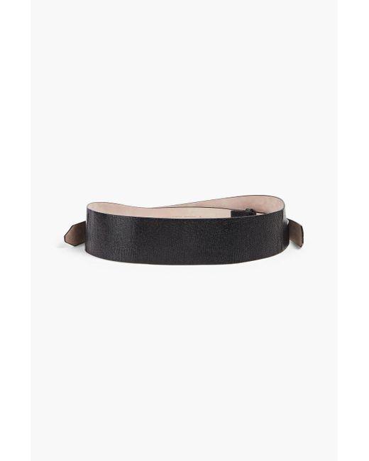 Brunello Cucinelli White Snake-effect Leather Belt
