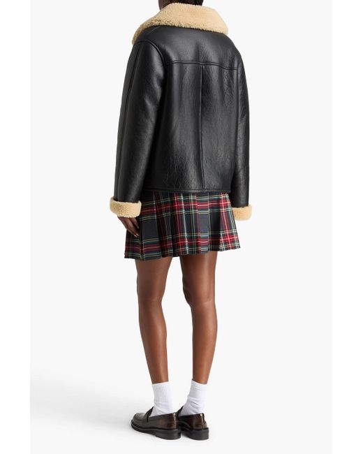 Rag & Bone Black Roman Pebbled-Leather Jacket