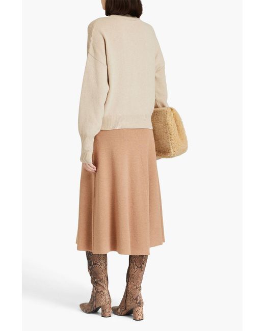 Zeynep Arcay Natural Cutout Cashmere And Wool-blend Turtleneck Sweater