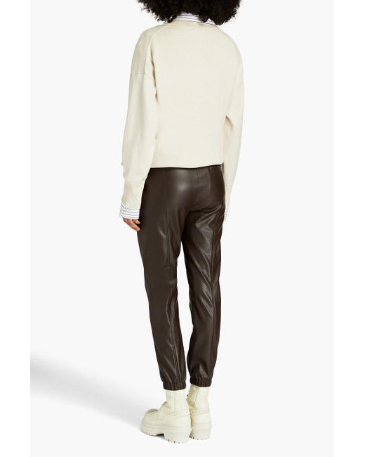 3.1 Phillip Lim White Belted Faux Leather Tapered Pants