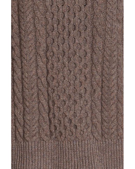 &Daughter Brown Annis Cable-knit Wool Turtleneck Sweater