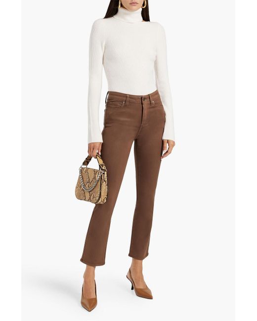 arch4 Natural Opal Cutout Ribbed Cashmere Turtleneck Sweater