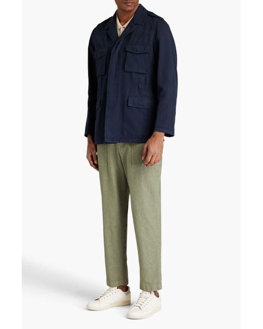 Boglioli Blue Cotton And Linen-blend Canvas Field Jacket for men