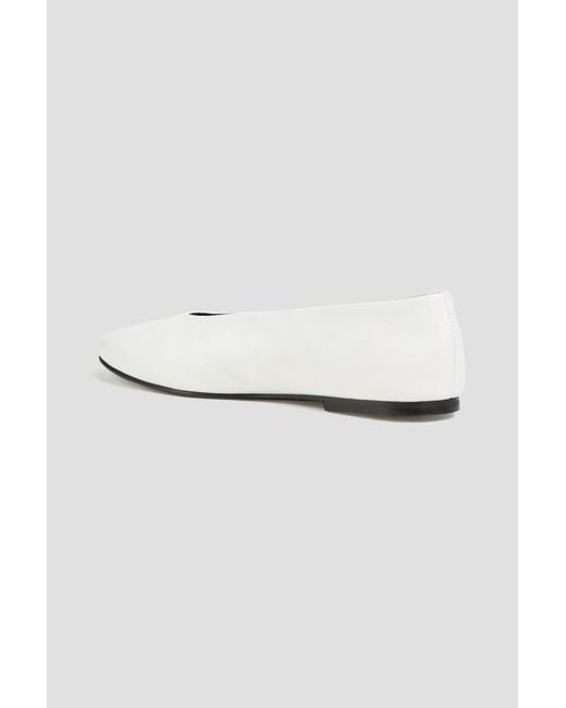 TOVE White Darcy Leather Ballet Flats
