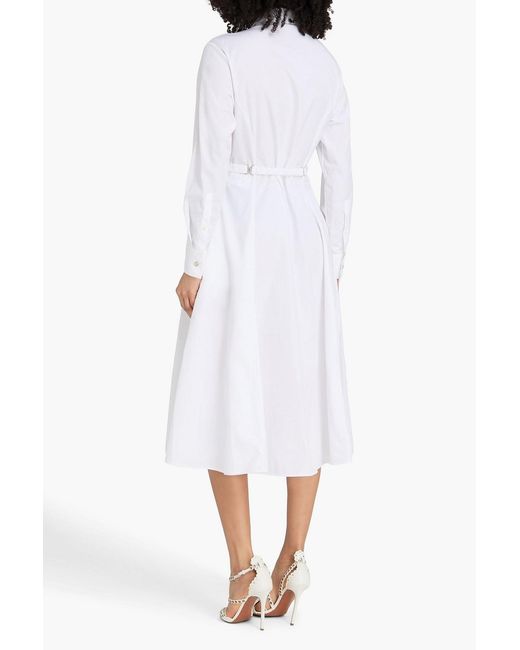 Versace White Cotton-Poplin Midi Shirt Dress