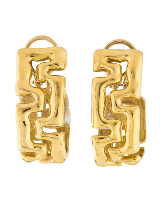 Lyst Tiffany Co 18k Greek Key Earrings Yellow In Metallic Tiffany Co Metallic 18k Greek Key Earrings Yellow