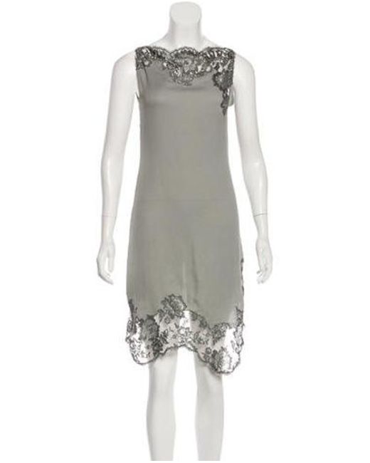 Sleeveless Knee Length Dress in Grey