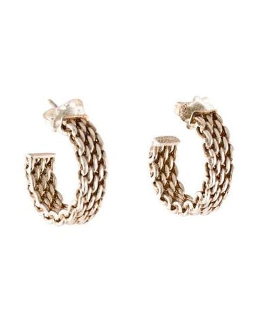 Lyst Tiffany Co Somerset Hoop Earrings Silver In Metallic Tiffany Co Metallic Somerset Hoop Earrings Silver
