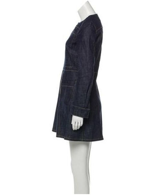 Lyst Derek Lam Denim Mini Dress Blue In Metallic Derek Lam Women S Metallic Denim Mini Dress Blue