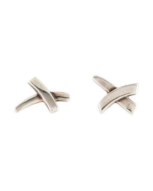 Lyst Tiffany Co X Stud Earrings Silver In Metallic Tiffany Co Metallic X Stud Earrings Silver