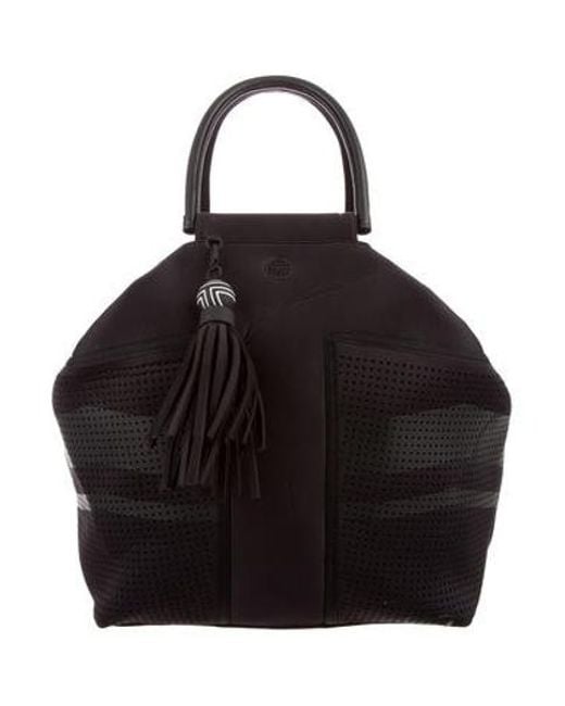 Lyst Tory Burch Leather Trimmed Weekender Bag In Black Tory Burch Black Leather Trimmed Weekender Bag Lyst