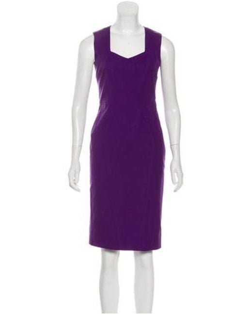 Purple Sleeveless Knee Length Dress