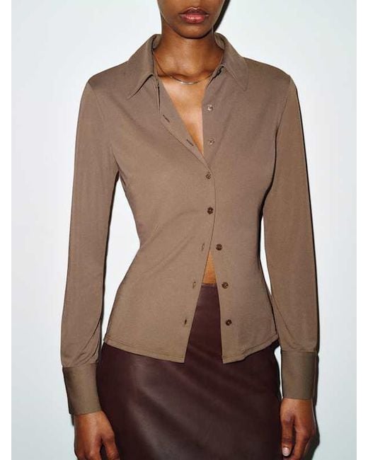 Reformation Brown Leven Knit Top