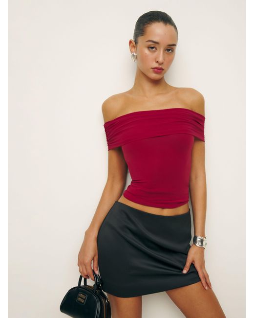 Reformation Red Rosaline Knit Top