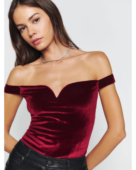 Reformation Andria Knit Top in Red Lyst