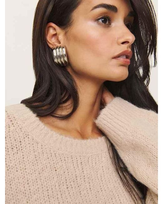 Reformation Black Cici Oversized Crew Sweater