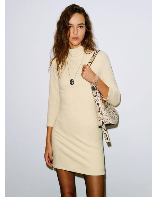 Reformation Camille Knit Dress in Natural | Lyst Reformation Camille Knit Dress in Natural | Lyst