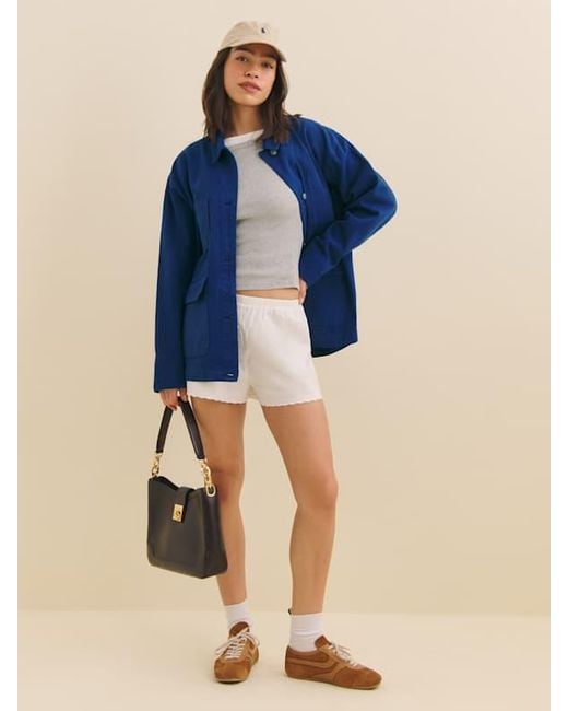 Reformation Blue Callum Denim Chore Jacket