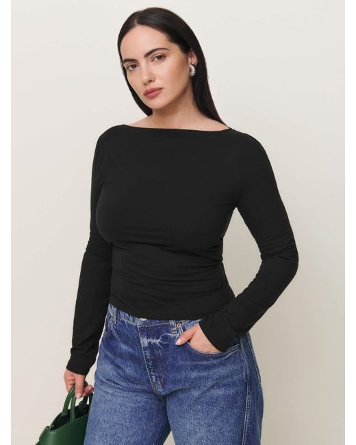 Reformation Blue Wiley Knit Top Es