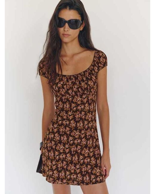 Reformation Brown Lucy-Belle Dress