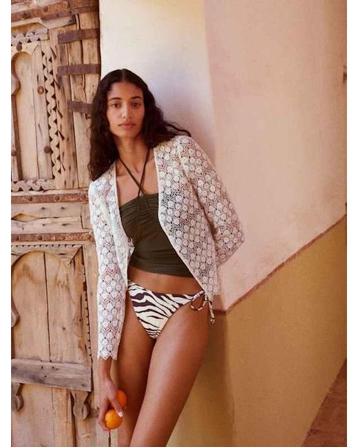 Reformation White Elba Bikini Bottom