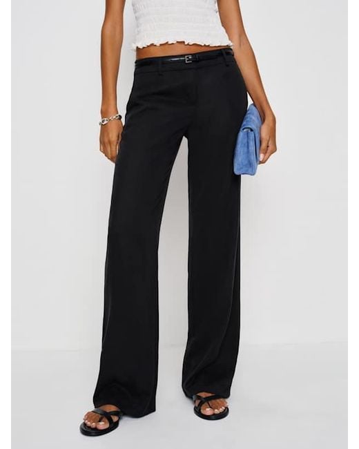 Reformation Blue Gisele Low Rise Pant