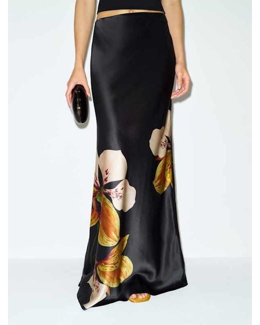 Reformation Blue Bella Silk Skirt