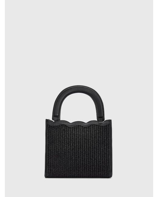 Reformation Black Emma Mini Bag Raffia