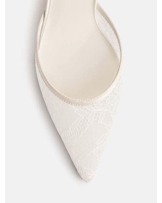 Reformation White Wilda Kitten Mule Lace
