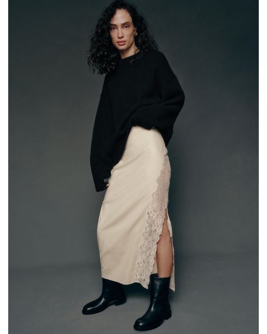 Reformation Black Noah Skirt Lace 4