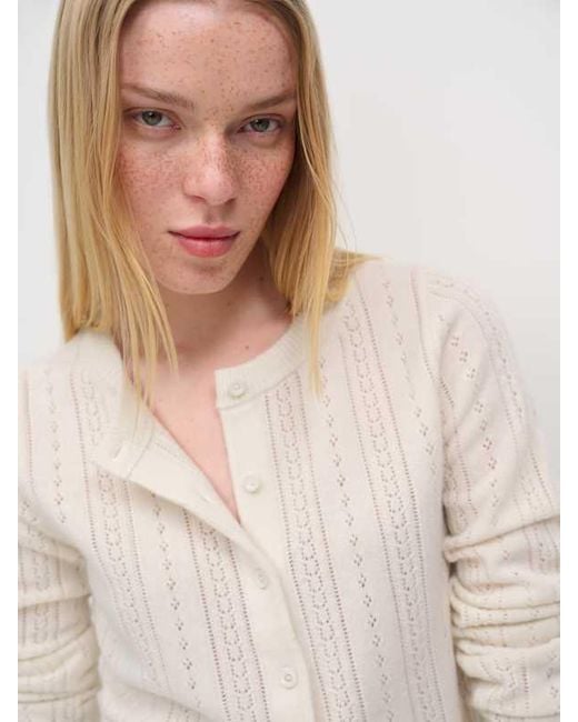 Reformation Blue Hannah Crew Cardigan Wool