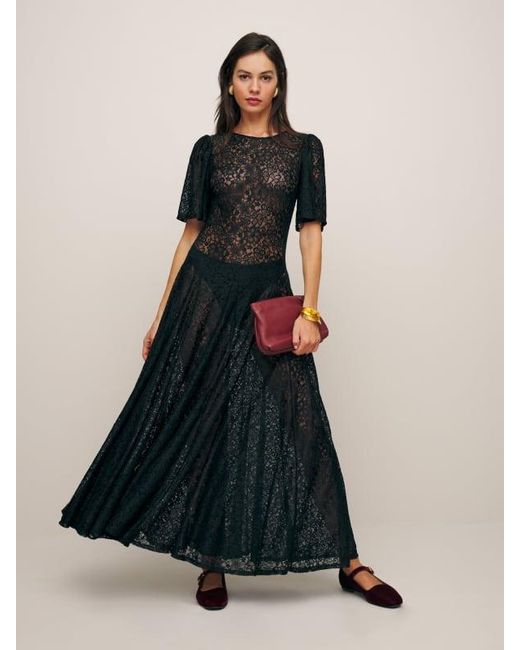 Reformation Black Waller Knit Dress
