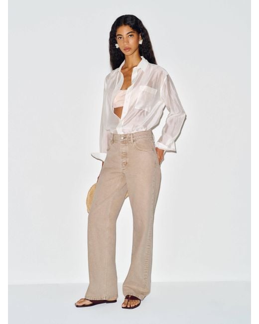 Reformation Natural Clyde Low Rise Baggy Jean Denim