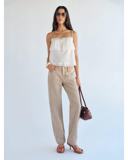 Reformation Natural Charlee Low Rise Straight Leg Jeans Denim