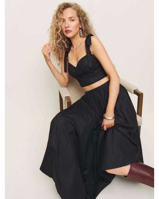 Reformation Black Petites Magnolia Two Piece