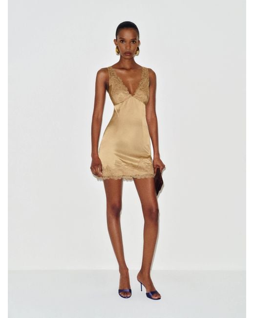 Reformation Natural Cailen Silk Dress 8