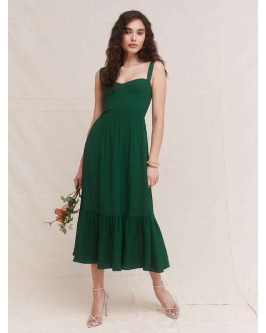 Reformation Celestia Dress in Green Lyst