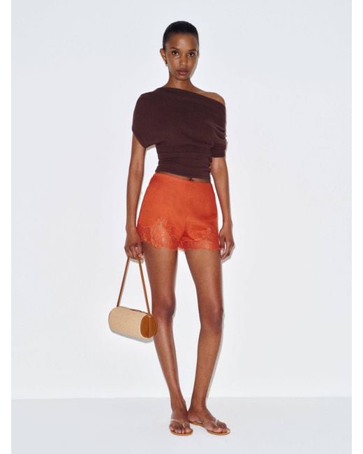 Reformation Red Fern Linen Short