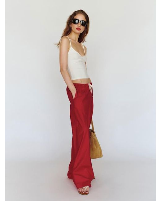 Reformation Red Nadine Knit Top