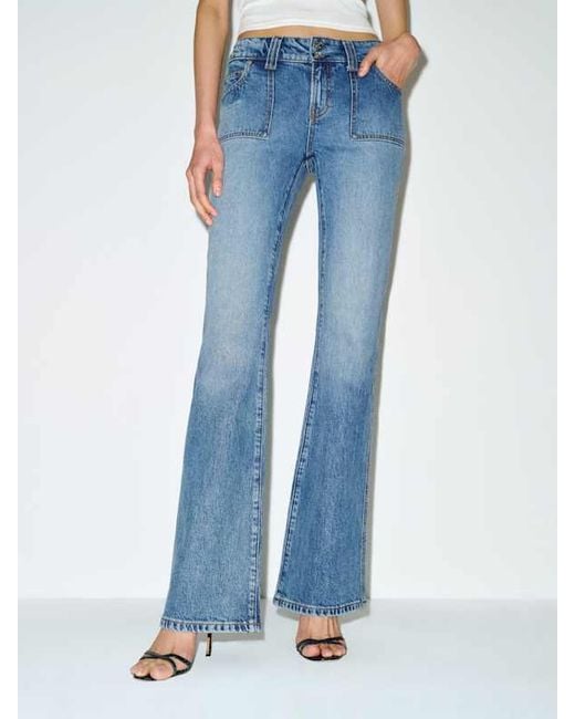 Reformation Blue Colie Stretch Low Rise Bootcut Jeans Denim