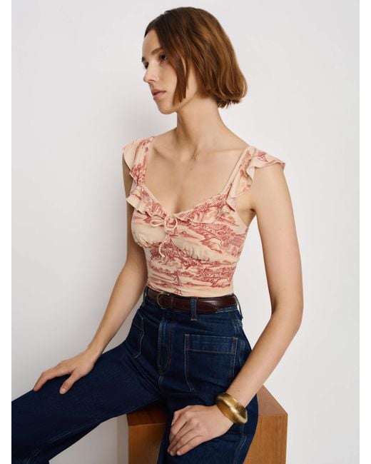 Reformation Blue Lemmy Knit Top