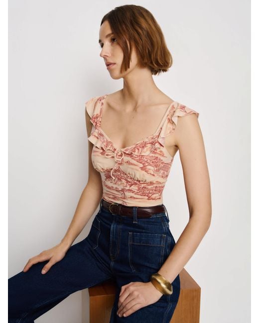 Reformation Blue Lemmy Knit Top