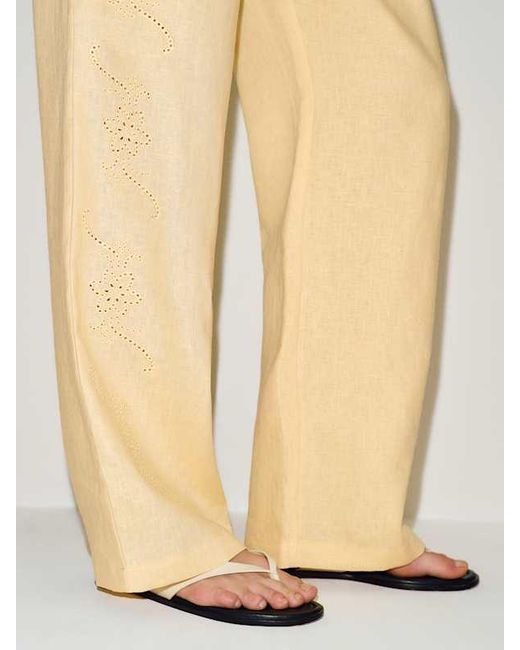 Reformation Yellow Olina Linen Pant