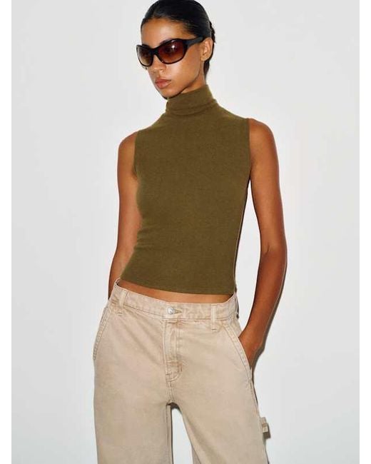 Reformation Natural Colbie Knit Top