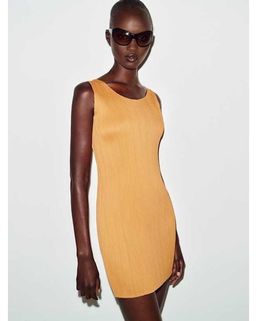 Reformation White Vintage Issey Miyake Pleats Please Dress