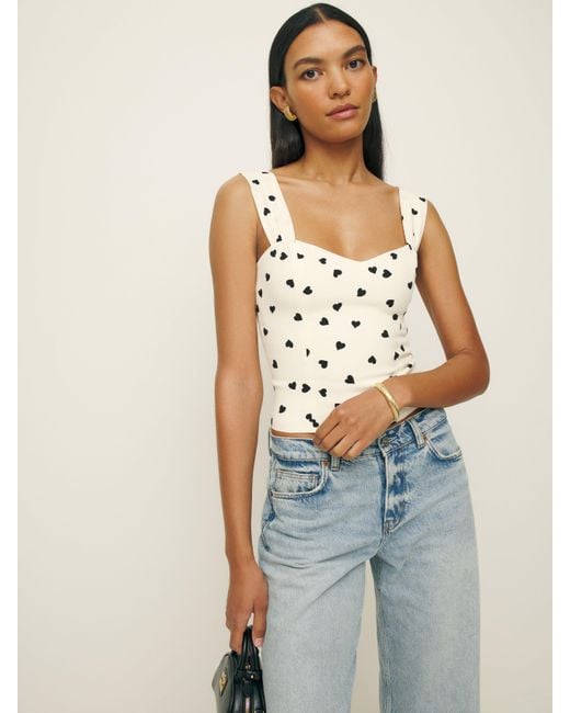 Reformation Blue Hester Top