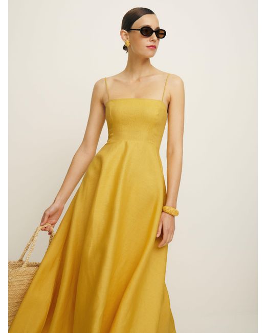 linen maxi dress pattern Vivian Cotton and Linen Strapless Polka Dot Maxi L main image 1