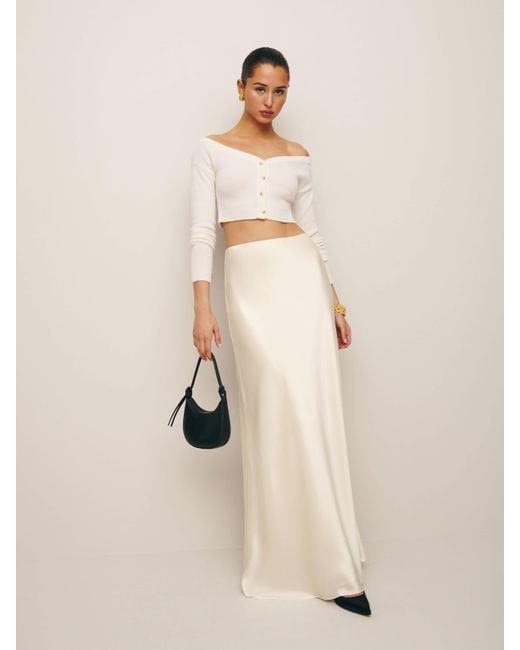 Reformation Natural Bella Silk Skirt