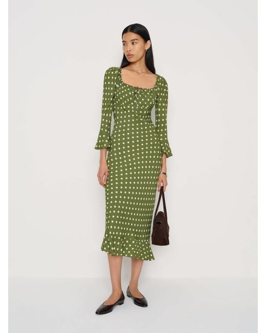 Reformation Women's Green Kiley Dress 0