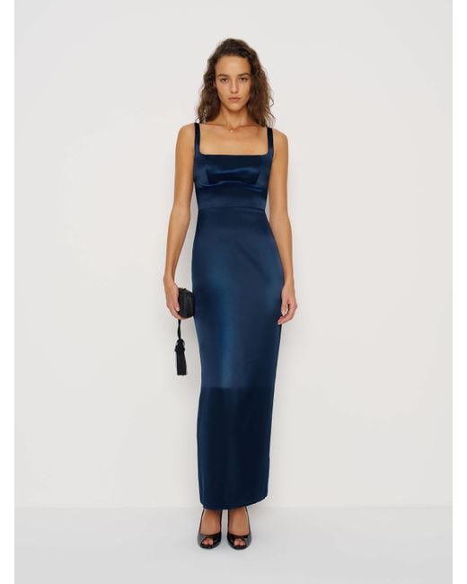 Reformation Blue Ambre Silk Dress 2